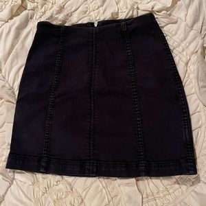 Black Denim Mini Skirt Free People